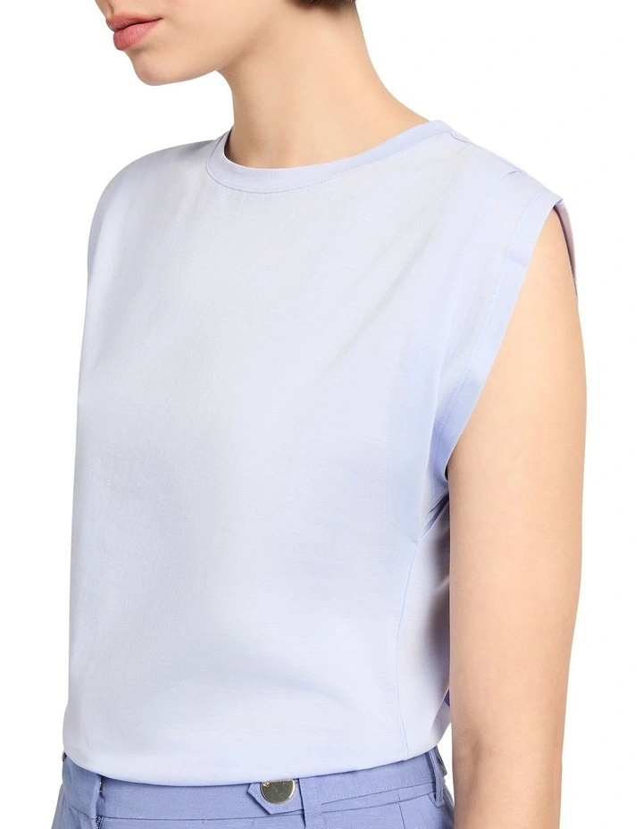 Darcy Mercerised Cotton Tee in Blue image 3