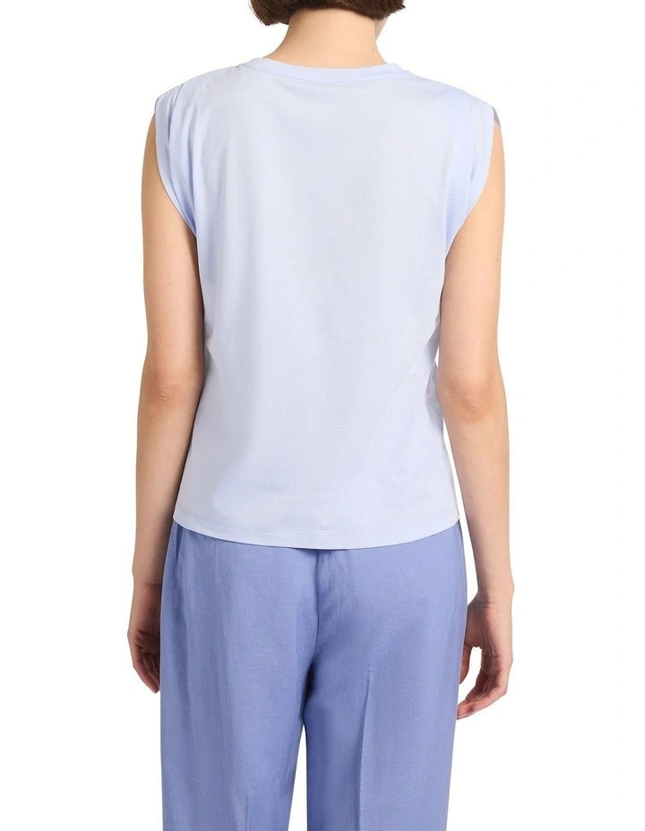 Darcy Mercerised Cotton Tee in Blue image 4