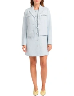 Sussex Tweed Mini Dress in Blue