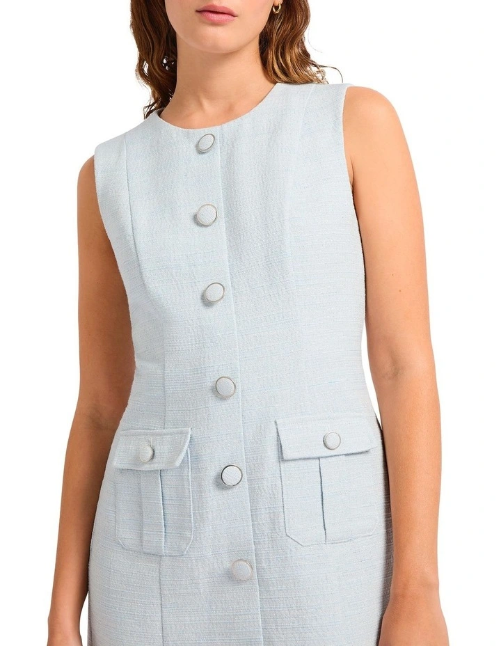Sussex Tweed Mini Dress in Blue image 3