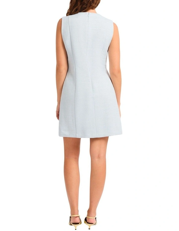 Sussex Tweed Mini Dress in Blue image 4