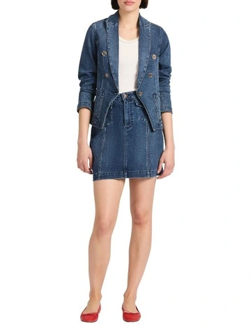 Marianne Denim Blazer in Siena Blue