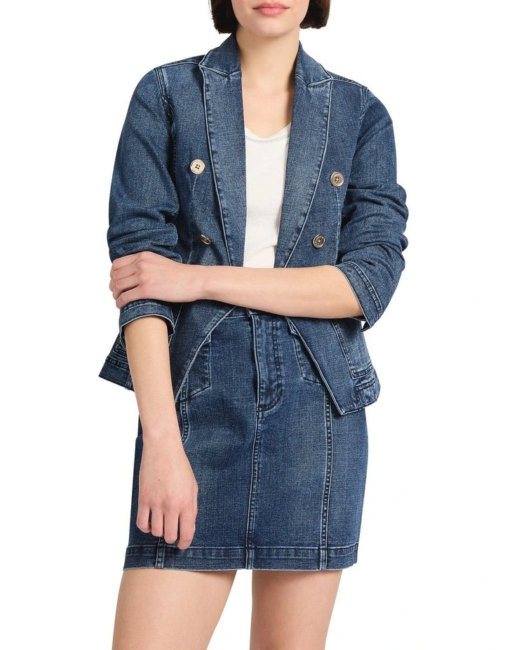 Marianne Denim Blazer in Siena Blue image 2