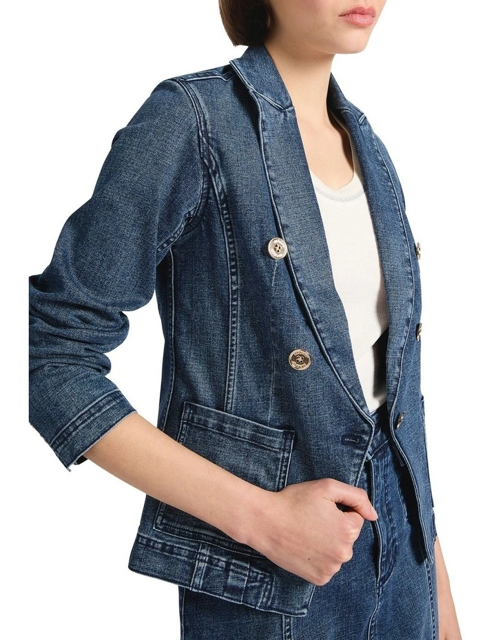 Marianne Denim Blazer in Siena Blue image 3