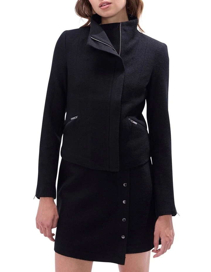 Lani Felted Wool Jacket in Black image 2