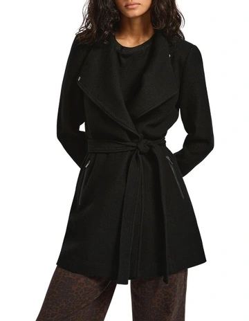 Ruby Felted Wool Coat in Black