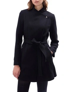 Ruby Felted Wool Coat in Black