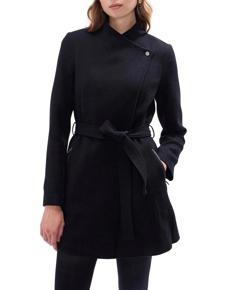 Ruby Felted Wool Coat in Black image 1