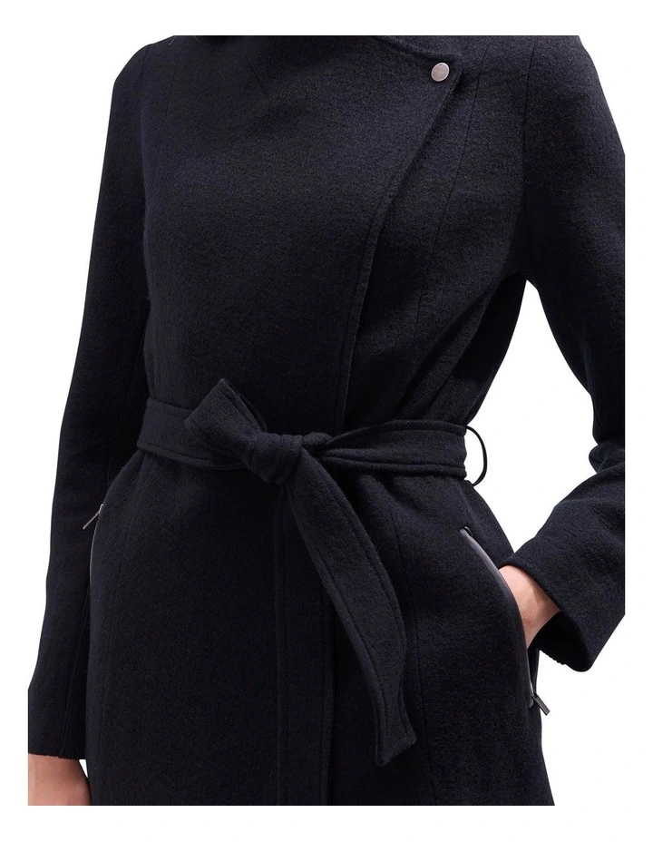 Ruby Felted Wool Coat in Black image 3