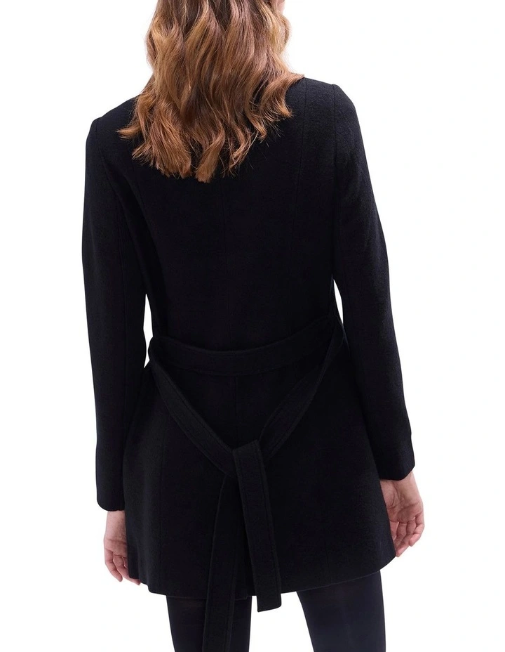 Ruby Felted Wool Coat in Black image 4