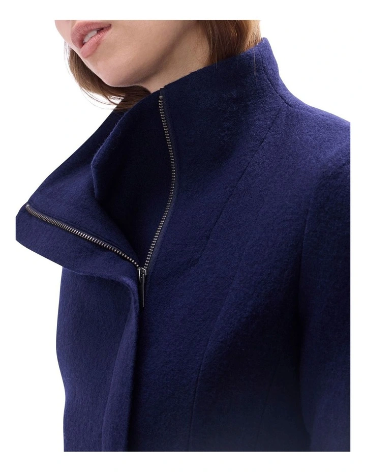 Lani Felted Wool Jacket in Navy image 3