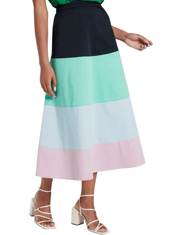Lifesaver Colour Block Skirt Navy Multi image 1