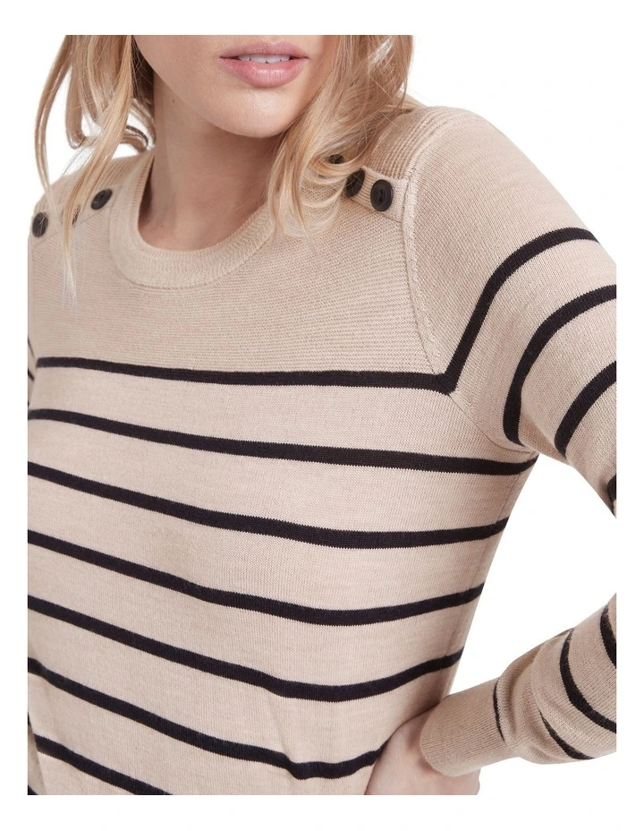 Marley Merino Button Knit Jumper Shell Melange image 4