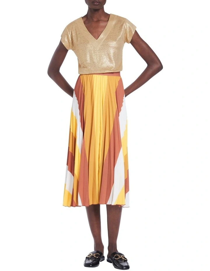 Afterglow Foil Linen Tee in Gold image 1