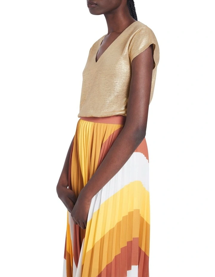 Afterglow Foil Linen Tee in Gold image 2