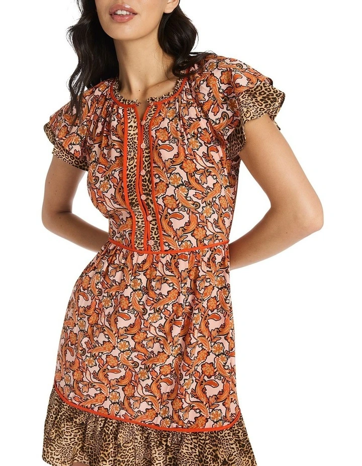Paisley Afternoon Silk Dress in Multi image 4