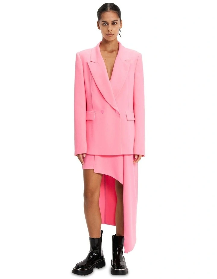 Draped Wrap Mini Skirt in Neon Pink image 1