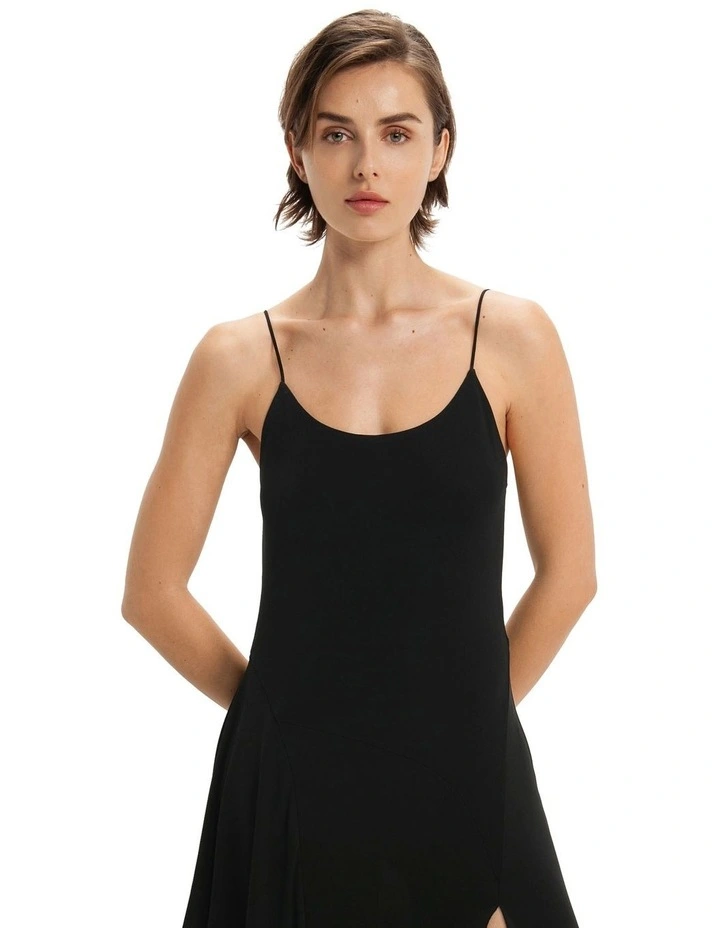 Low Back Jersey Maxi Dress in Black image 3