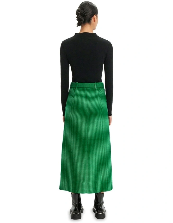 Houndstooth Maxi Skirt in Vivid Green image 2