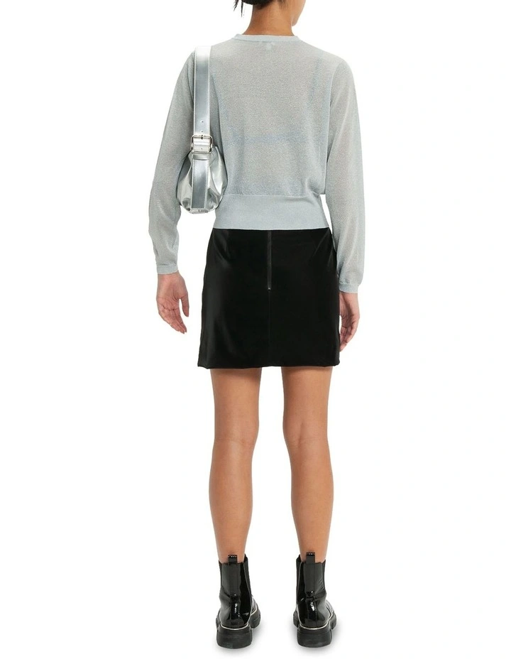 Sheer Lurex Cardigan in Silver image 2