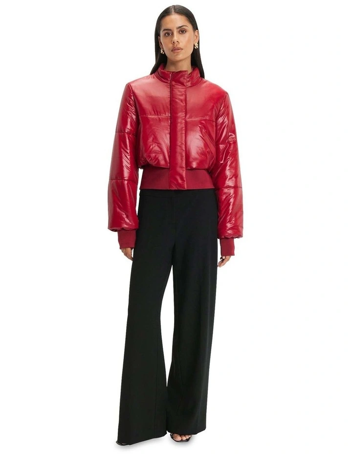 Waterproof Cropped Puffer Jacket in Poppy image 1
