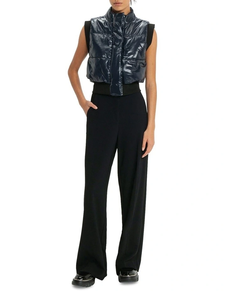 Cropped Puffer Vest in Steel image 1