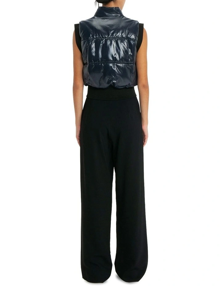 Cropped Puffer Vest in Steel image 2