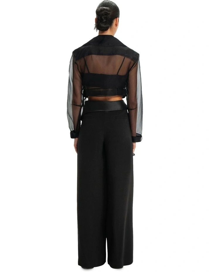 Silk Organza Biker Jacket in Black image 3