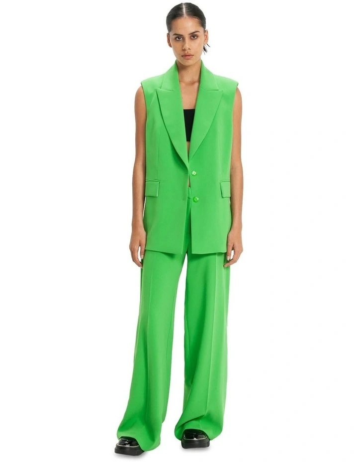 Flat Front Wide Leg Pant in Tropical Green image 1