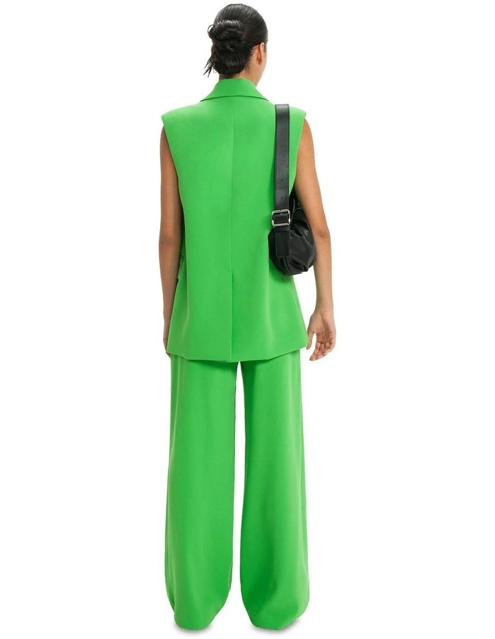 Flat Front Wide Leg Pant in Tropical Green image 2