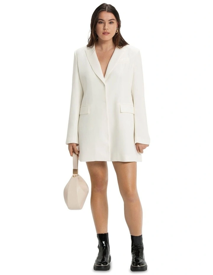 Chain Blazer Dress in Ivory image 2