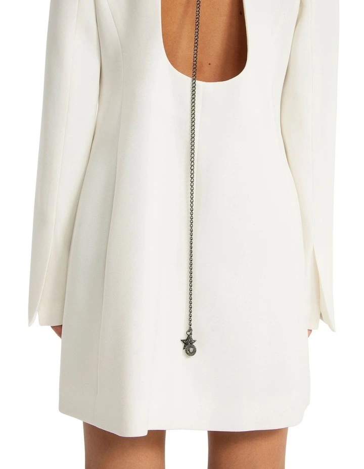 Chain Blazer Dress in Ivory image 4