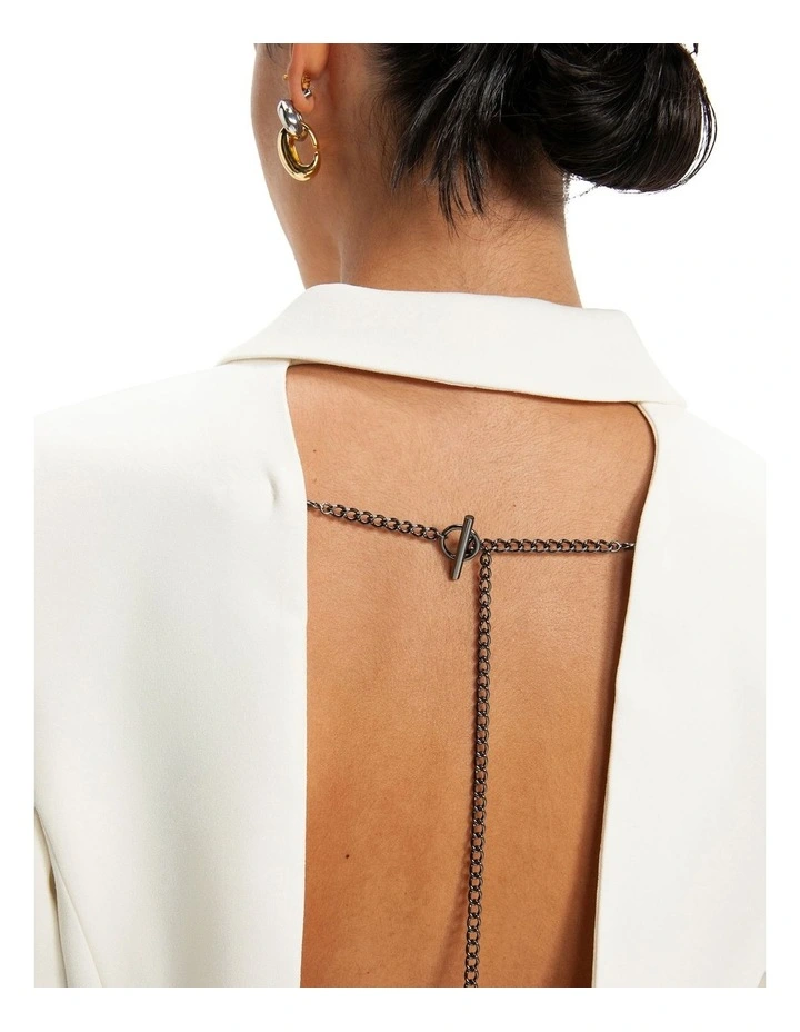 Chain Blazer Dress in Ivory image 5