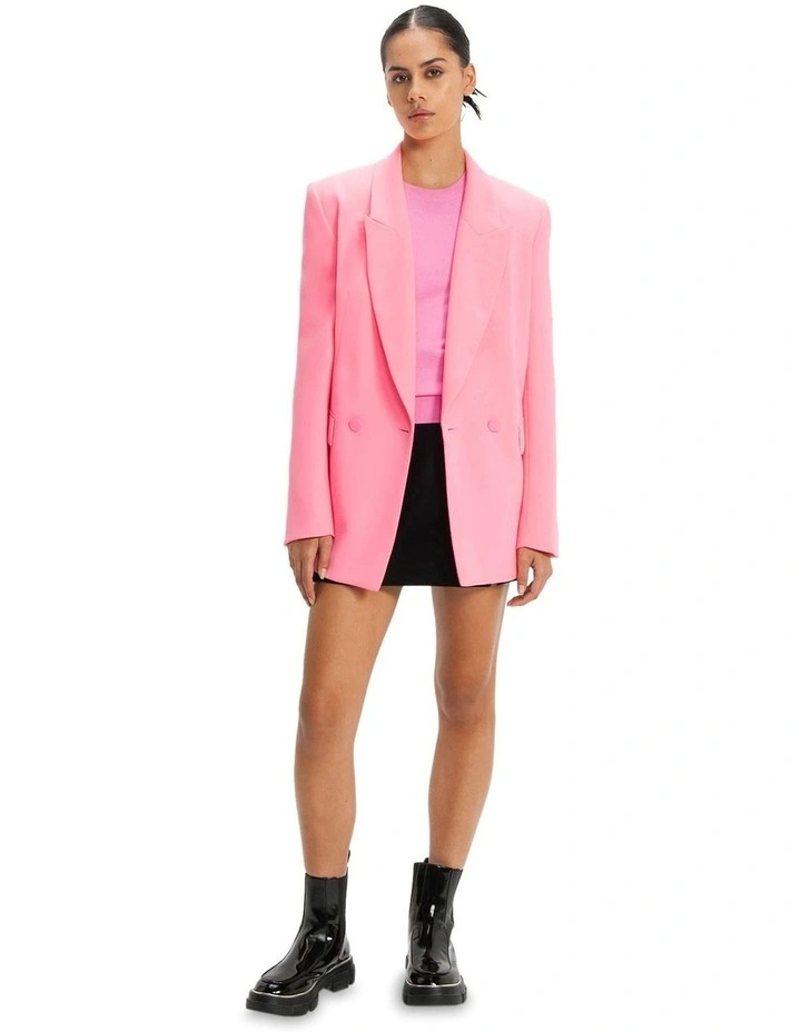Elbow Sleeve Round Neck Knit in Candy Pink image 3