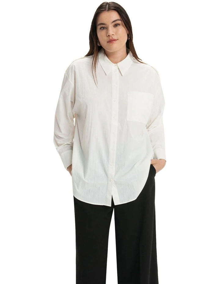 Recycled Nylon Shirt in White image 3