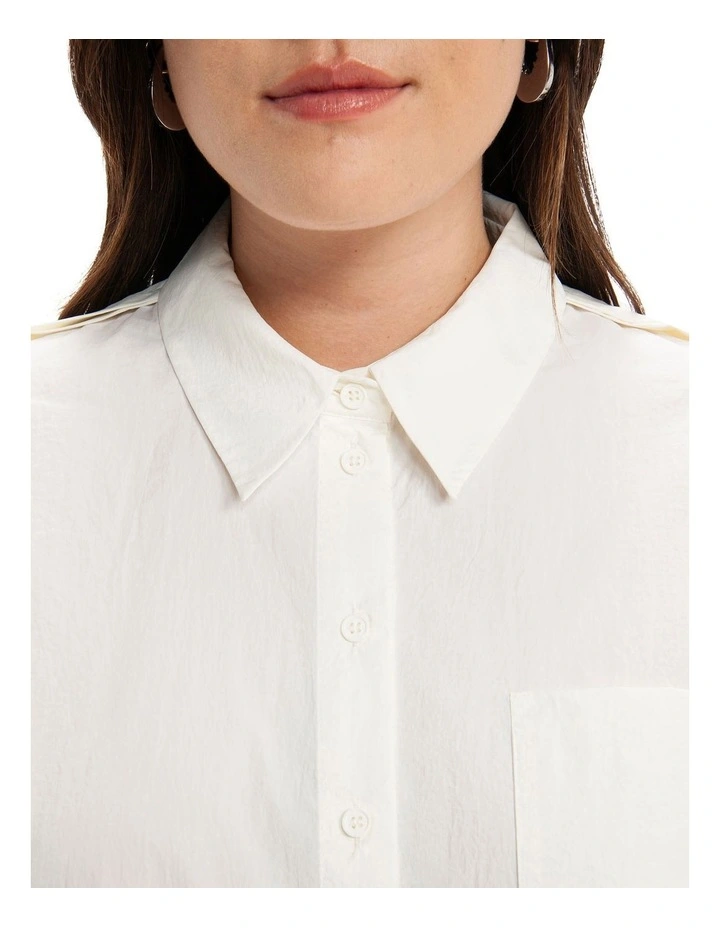 Recycled Nylon Shirt in White image 4