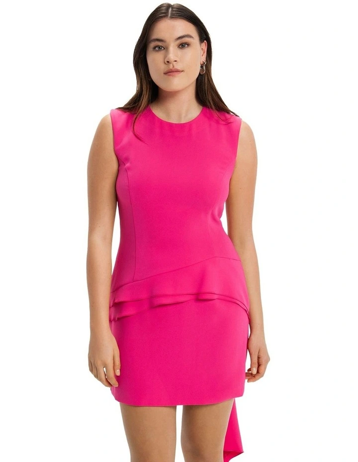 Draped Detail Mini Dress in Ultra Pink image 3