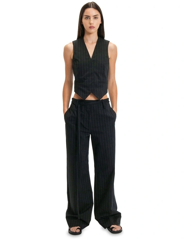 Pinstripe Waistcoat in Black image 1