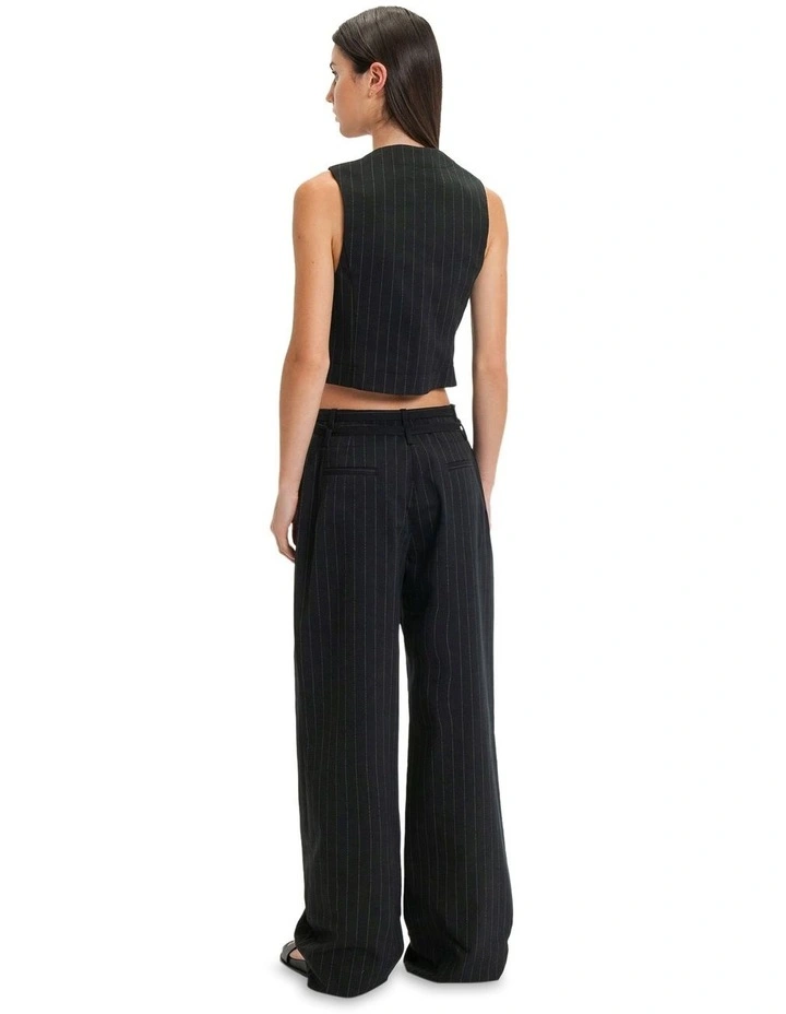 Pinstripe Waistcoat in Black image 2