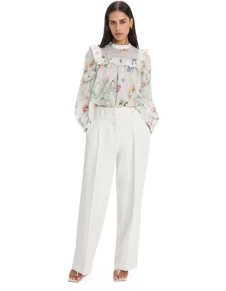 Botanical Floral Blouse in White image 1