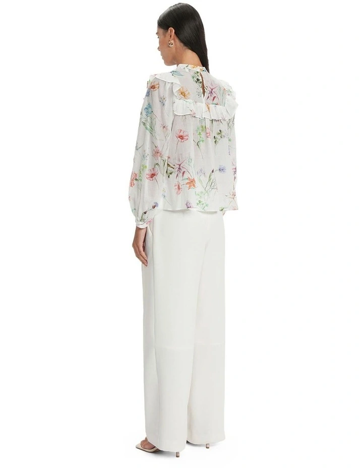 Botanical Floral Blouse in White image 2