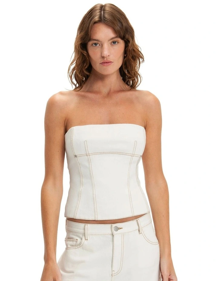 Denim Bandeau in Ivory image 4