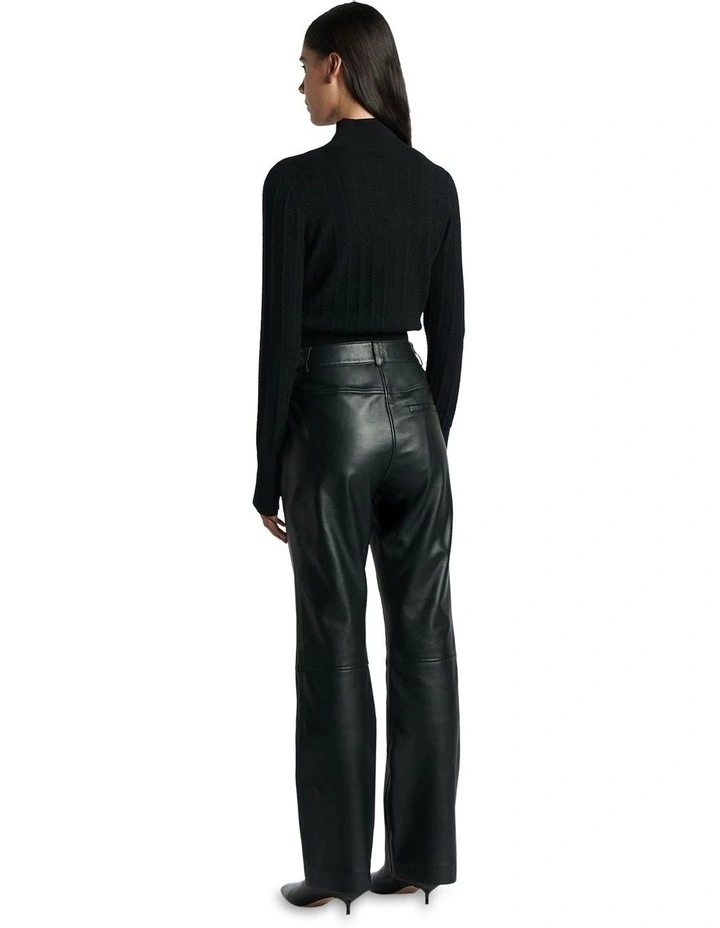 Boot Leg Leather Pant in Black image 2