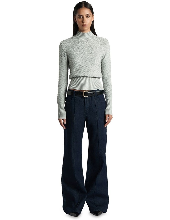 Chunky Zig Zag Sweater in Pale Grey