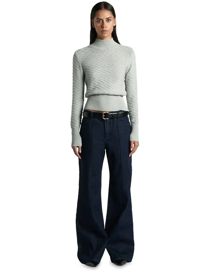 Chunky Zig Zag Sweater in Pale Grey image 1