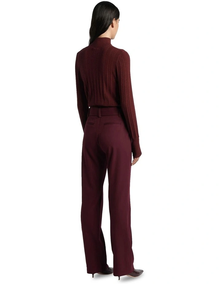 Chevron Stitch Sweater in Wine image 2