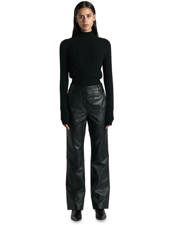 Chevron Stitch Sweater in Black image 1