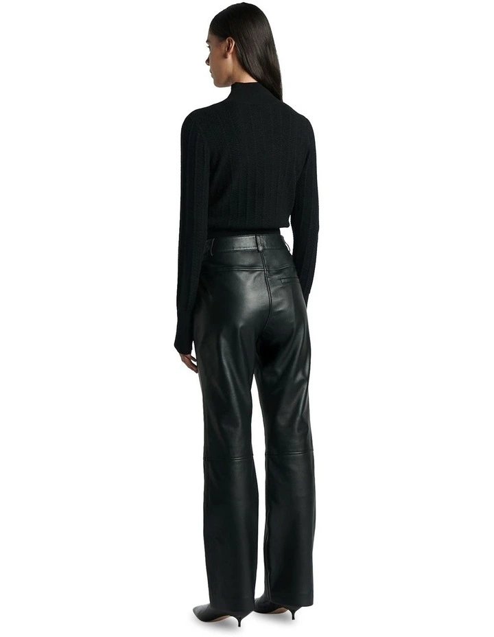 Chevron Stitch Sweater in Black image 2