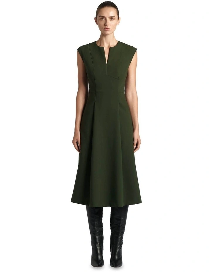 knee length dresses for ladies CRZ YOGA Womens Clouldweight Square Neck Pocket Sleeveless Midi Dress – CRZ  YOGA Global main image 1