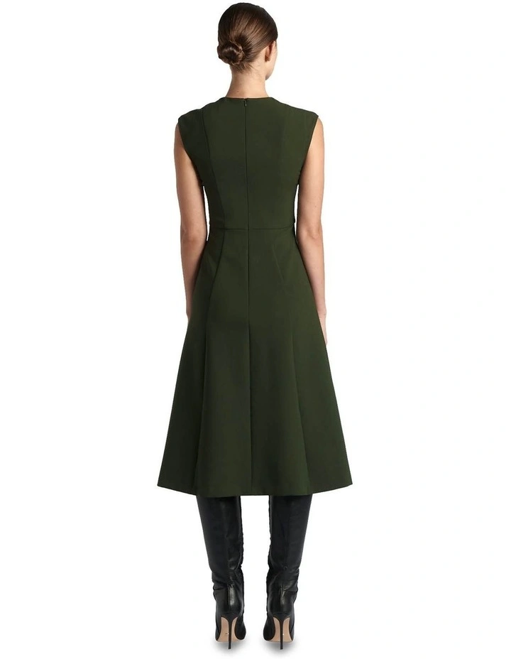 DREAMWEAVER ROMANTIC OLIVE WOVEN MIDI DRESS